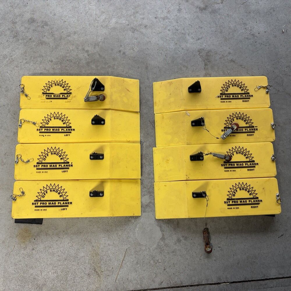 8 Off Shore SST Pro Mag Planer Boards Left Right Salmon Trout Trolling (As Is)